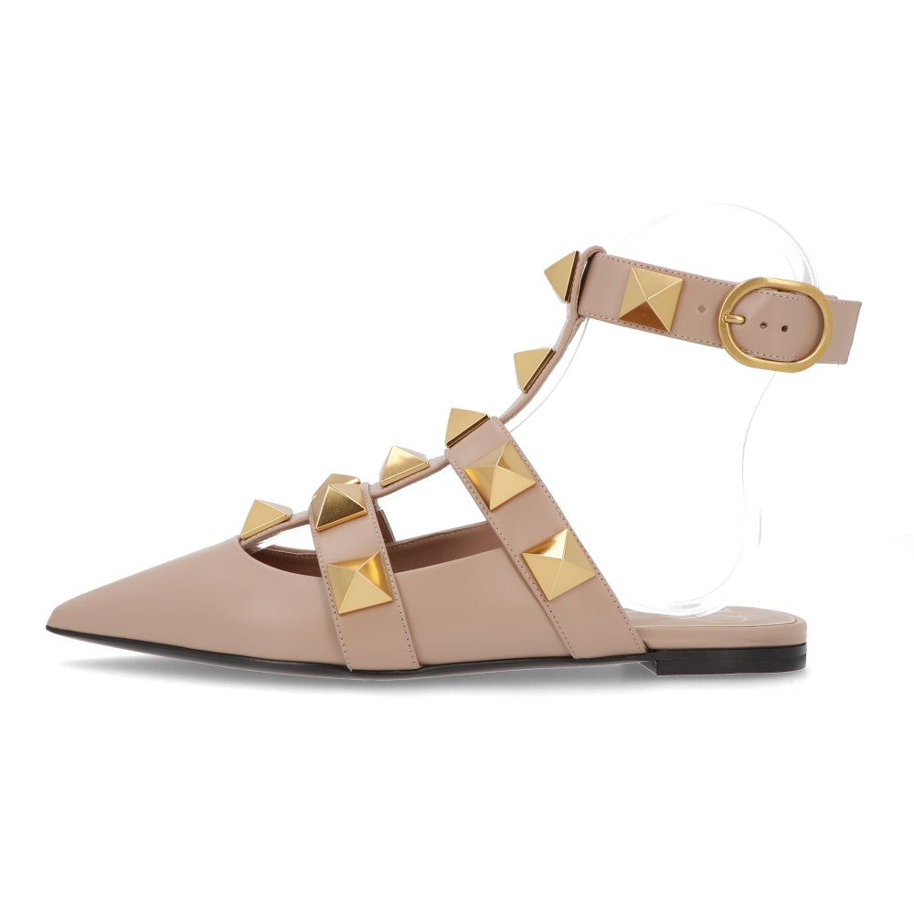 フラットシューズ ローマンスタッズ ポインテッドトゥ