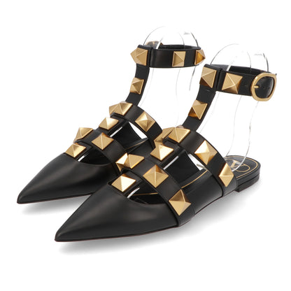 ヴァレンティノ VALENTINO サンダル ヒールなし XW0S0BY5 ZWM 0NO レディース ブラック ホワイト  ロックスタッズ