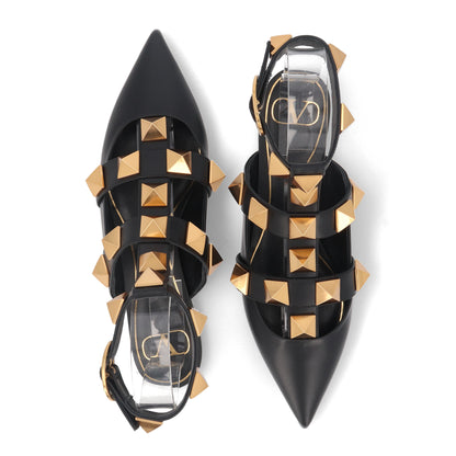 ヴァレンティノ VALENTINO サンダル ヒールなし XW0S0BY5 ZWM 0NO レディース ブラック ホワイト  ロックスタッズ