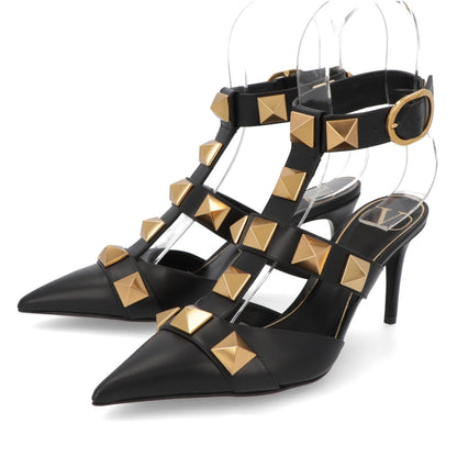 ヴァレンティノ VALENTINO シューズ パンプス レディース ブラック ベージュ アイボリー レザー ローマンスタッズ ポインテッドトゥ ゴールド金具 サンダル ヒールあり 2W2S0CB2ZWM