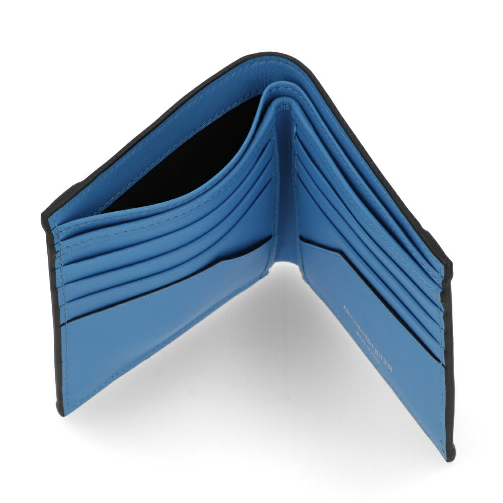 ALEXANDERMCQUEEN ブラック バイカラー ミニ財布 726320