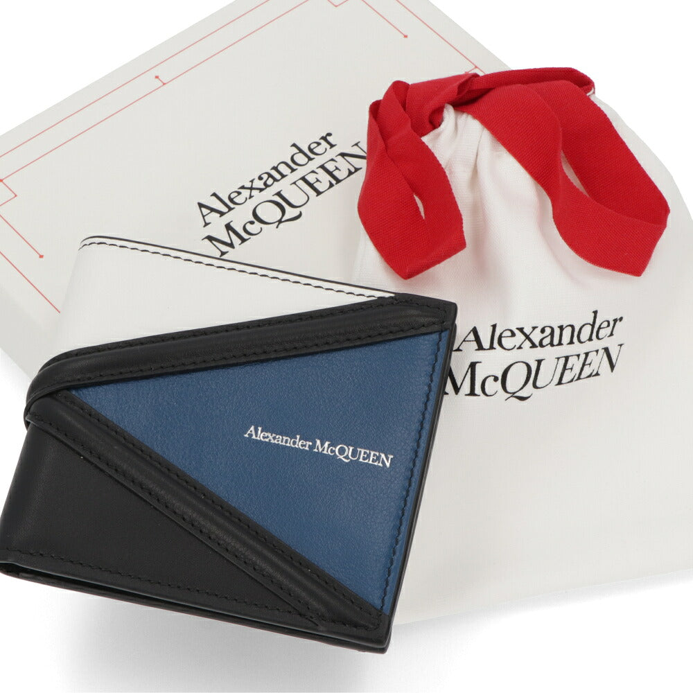 ALEXANDERMCQUEEN ブラック系 バイカラー ミニ財布 726320