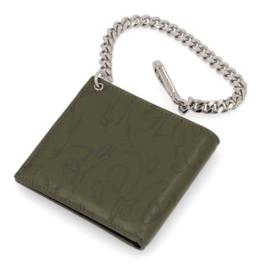 ALEXANDERMCQUEEN カーキ チェーン ミニ財布 775292