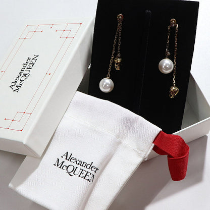 ALEXANDERMCQUEEN  ゴールド スカル ドクロ パール ピアス 651156