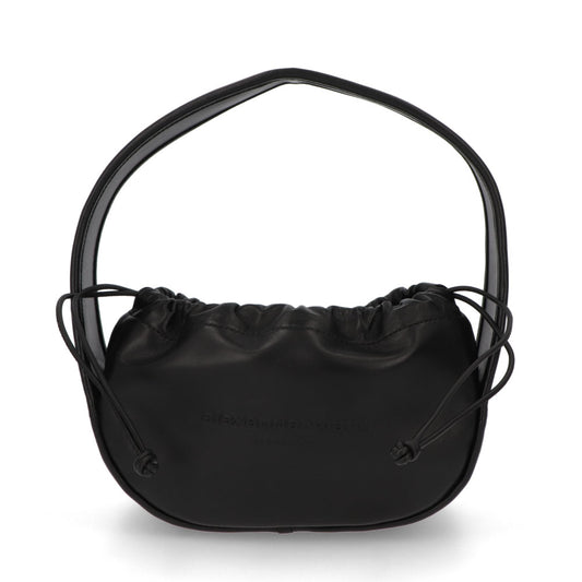 アレキサンダーワン ALEXANDER WANG バッグ ハンドバッグ レディース ブラック レザー ロゴ スモールバッグ ドローストリング