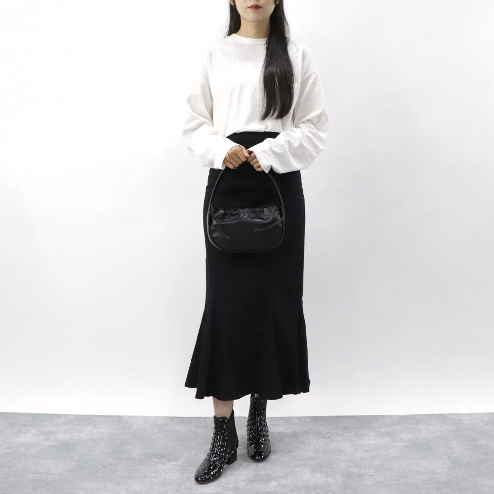 アレキサンダーワン ALEXANDER WANG バッグ ハンドバッグ レディース ブラック レザー ロゴ スモールバッグ ドローストリング