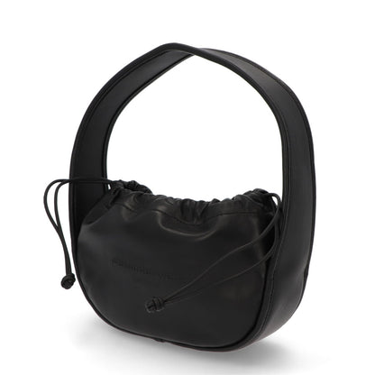 アレキサンダーワン ALEXANDER WANG バッグ ハンドバッグ レディース ブラック レザー ロゴ スモールバッグ ドローストリング