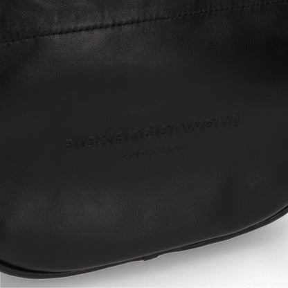 アレキサンダーワン ALEXANDER WANG バッグ ハンドバッグ レディース ブラック レザー ロゴ スモールバッグ ドローストリング