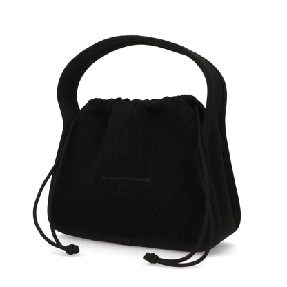 アレキサンダーワン ALEXANDER WANG バッグ ハンドバッグ レディース ブラック ポリエステル ナイロン ロゴ ニット スモールバッグ ドローストリング