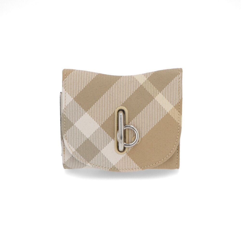 BURBERRY バーバリー レディース 財布 三つ折り財布 ベージュ系 ポリエステル ウール ミニ財布 チェック 小銭入れ付き 8081783