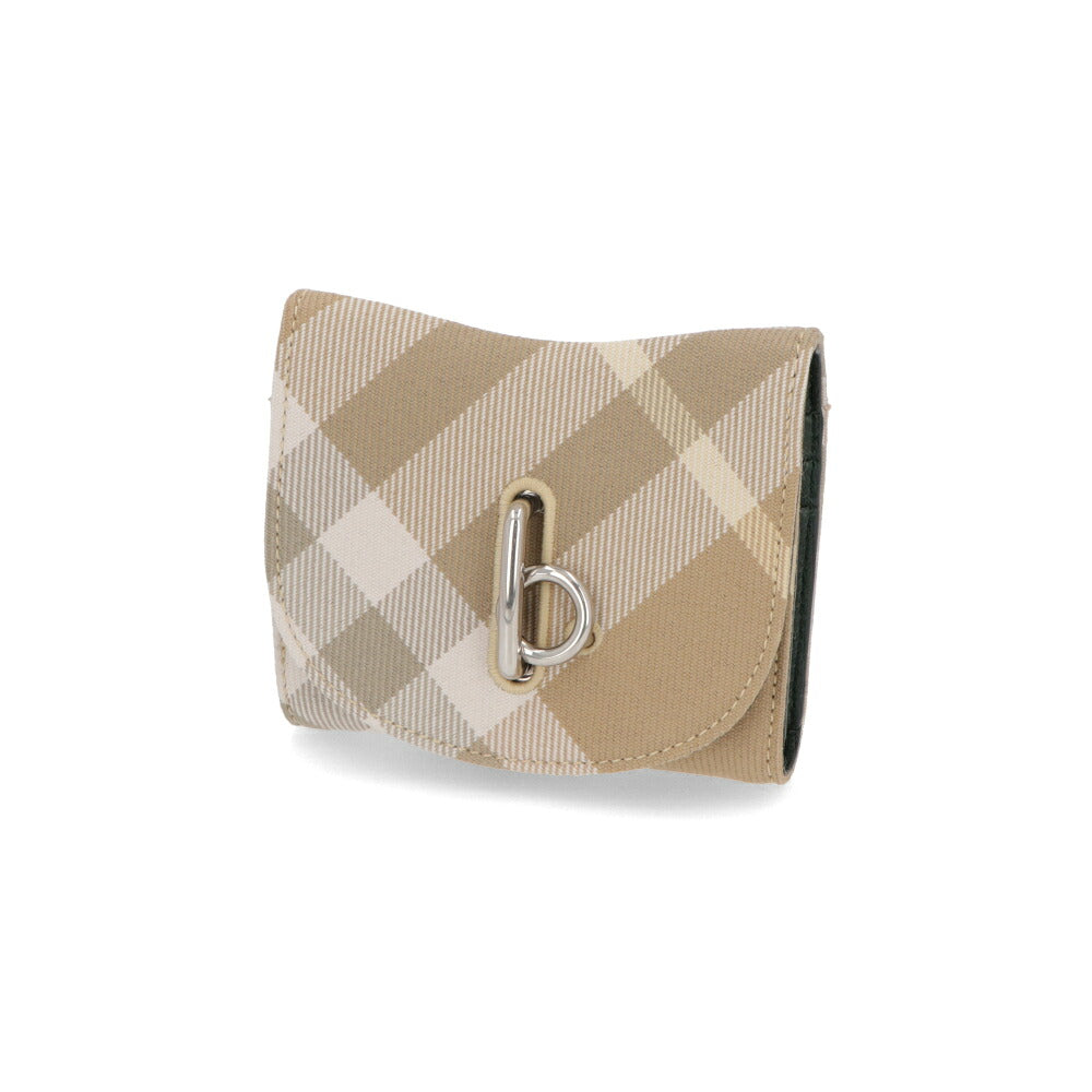 BURBERRY バーバリー レディース 財布 三つ折り財布 ベージュ系 ポリエステル ウール ミニ財布 チェック 小銭入れ付き 8081783