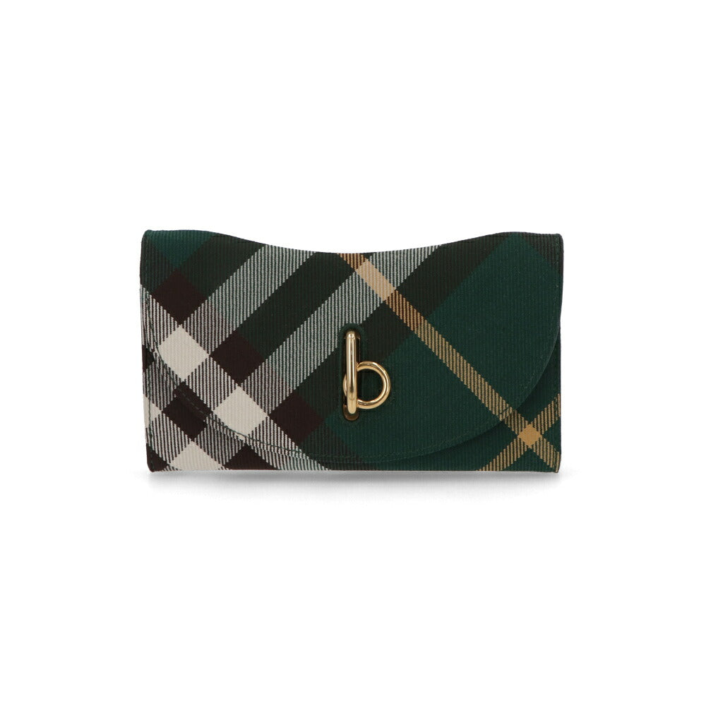 BURBERRY バーバリー レディース 財布 三つ折り財布 グリーン系 ポリエステル ロッキングホース チェック柄 小銭入れ付き 8082331