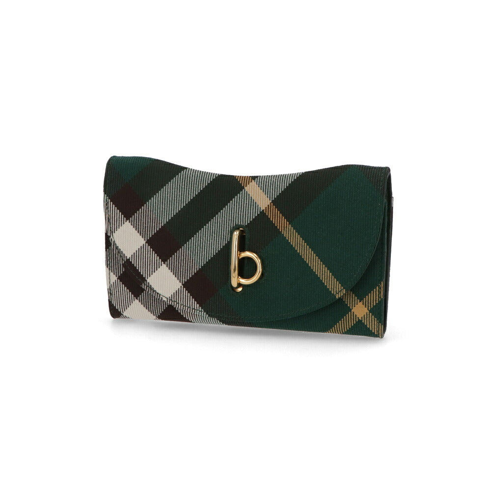 BURBERRY バーバリー レディース 財布 三つ折り財布 グリーン系 ポリエステル ロッキングホース チェック柄 小銭入れ付き 8082331