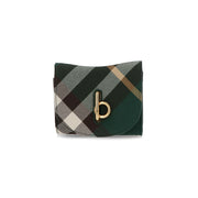 BURBERRY バーバリー レディース 財布 三つ折り財布 グリーン系 ポリエステル ウール ミニ財布 チェック柄 小銭入れ付き 8081784