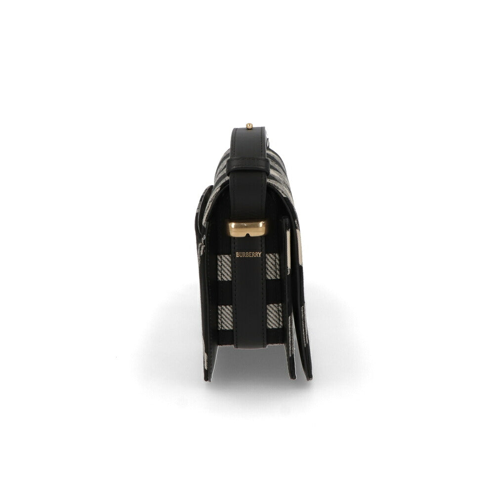 BURBERRY バーバリー レディース バッグ ショルダーバッグ スニップショルダーバッグ ブラック系 ポリエステル コットン クロスボディバッグ バーバリーチェック 8092974