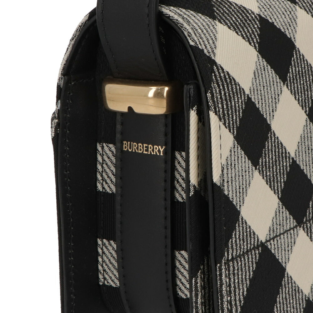 BURBERRY バーバリー レディース バッグ ショルダーバッグ スニップショルダーバッグ ブラック系 ポリエステル コットン クロスボディバッグ バーバリーチェック 8092974
