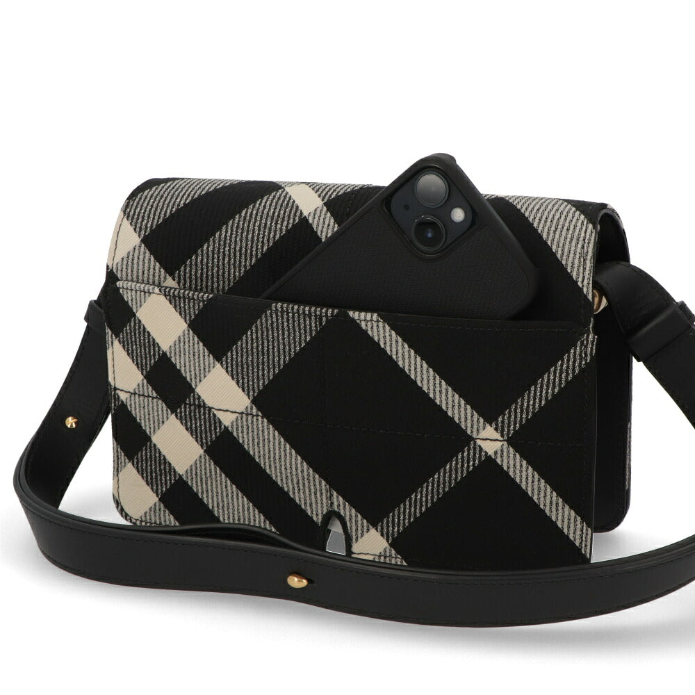 BURBERRY バーバリー レディース バッグ ショルダーバッグ スニップショルダーバッグ ブラック系 ポリエステル コットン クロスボディバッグ バーバリーチェック 8092974