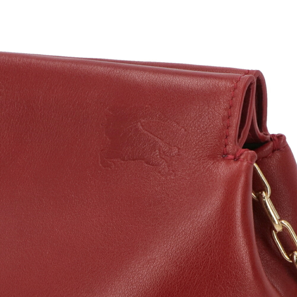 BURBERRY バーバリー レディース バッグ ショルダーバッグ レッド 牛革 クラッチバッグ チェーン 8095499