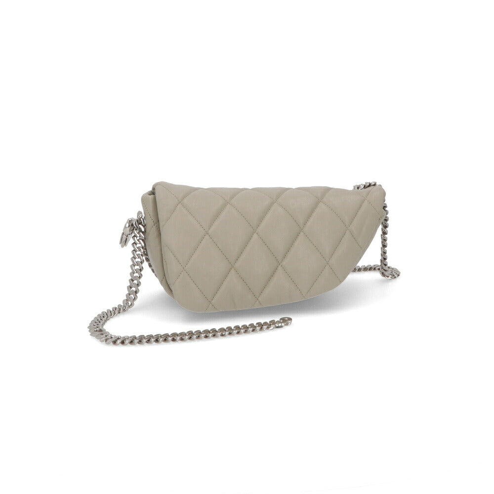 BURBERRY バーバリー レディース バッグ ショルダーバッグ シールド ライトグレー ラムレザー チェーンバッグ キルティング 8087267