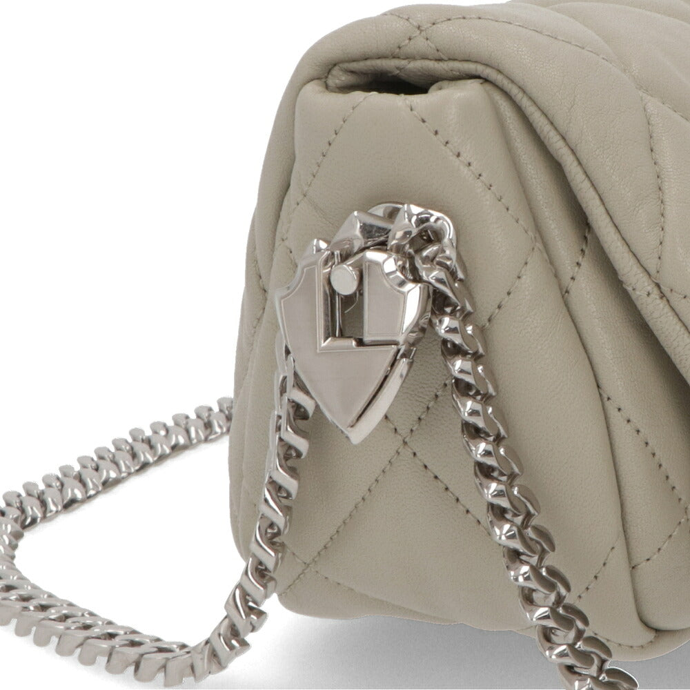 BURBERRY バーバリー レディース バッグ ショルダーバッグ シールド ライトグレー ラムレザー チェーンバッグ キルティング 8087267