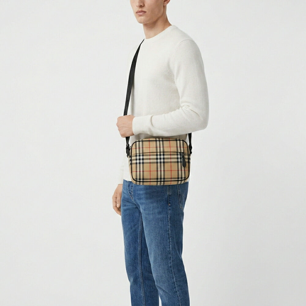 BURBERRY バーバリー ユニセックス バッグ ショルダーバッグ ベージュ系 ナイロン カーフレザー クロスボディバッグ バーバリーチェック 8084111