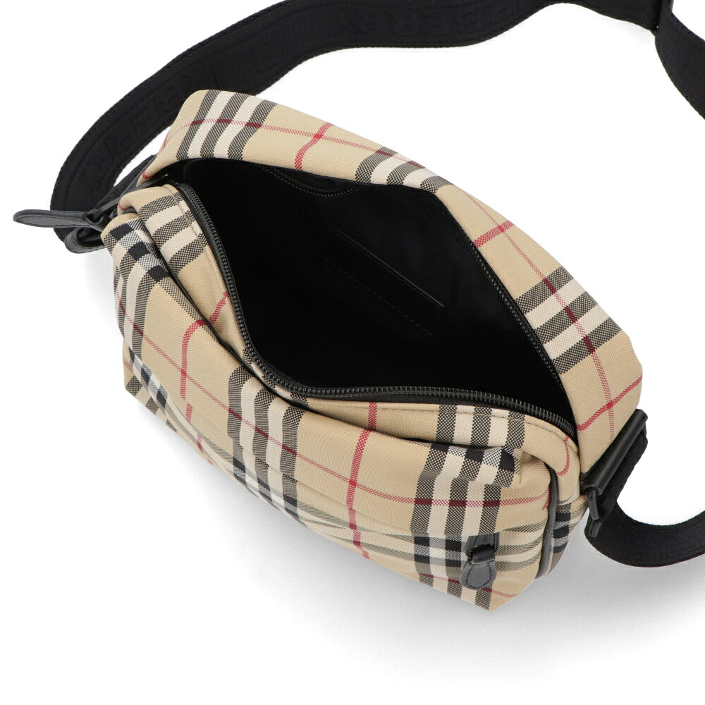BURBERRY バーバリー ユニセックス バッグ ショルダーバッグ ベージュ系 ナイロン カーフレザー クロスボディバッグ バーバリーチェック 8084111