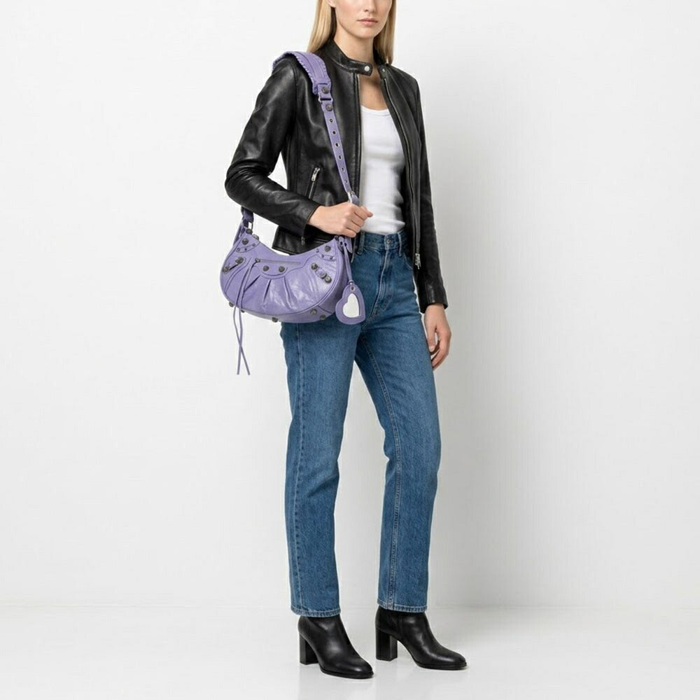 BALENCIAGA バレンシアガ レディース バッグ ショルダーバッグ パープル ラムスキン Le Cagole クロスボディバッグ 671307 1VG9Y
