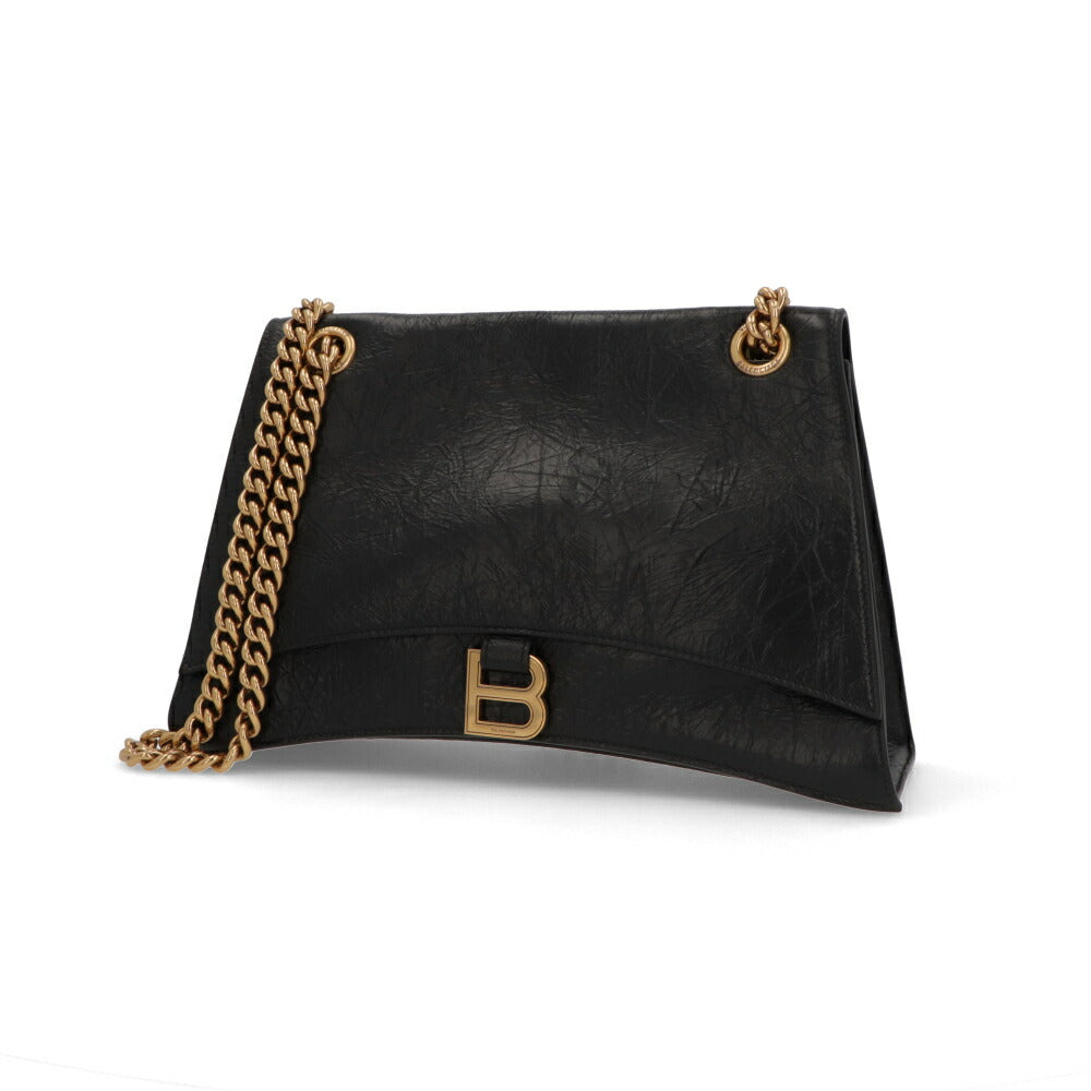 BALENCIAGA ショルダーバッグ クラッシュ ブラック チェーンショルダー ロゴ 785602 210IT