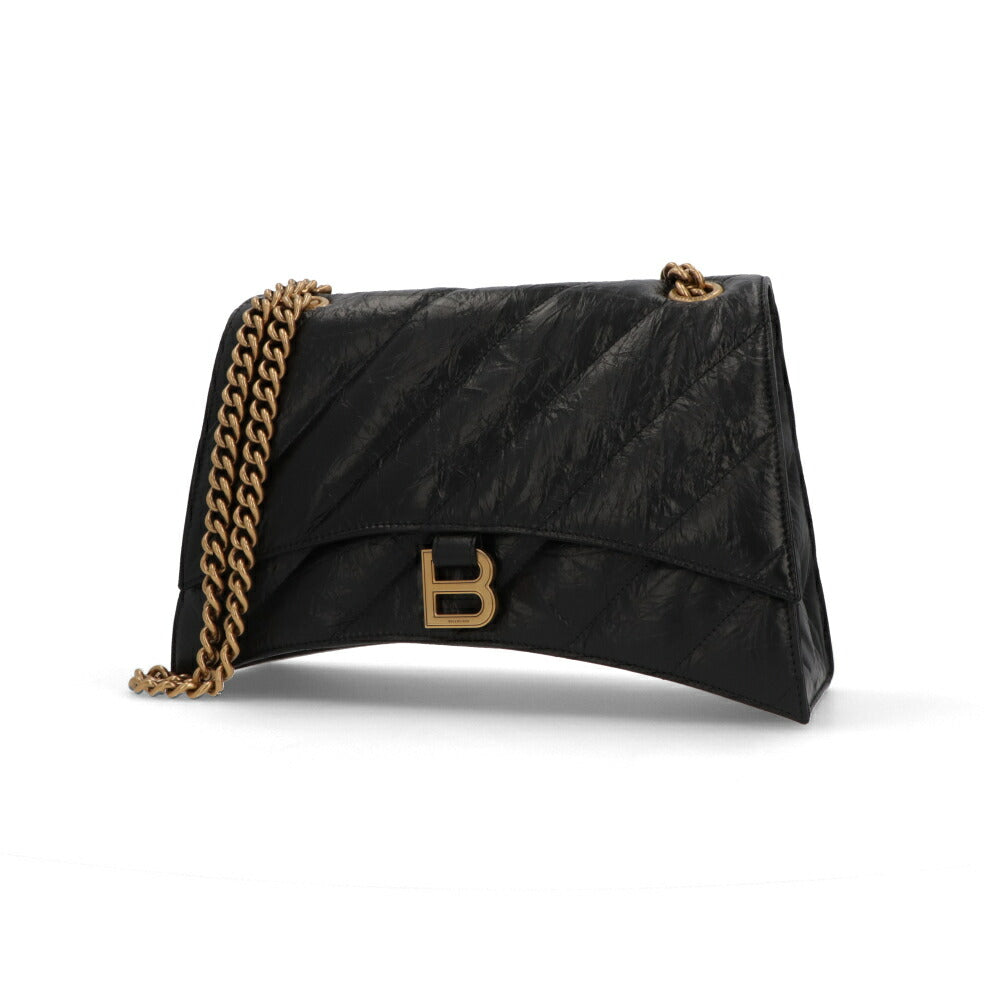 BALENCIAGA ショルダーバッグ クラッシュ ブラック チェーンショルダー ロゴ キルティング 785602 210J1