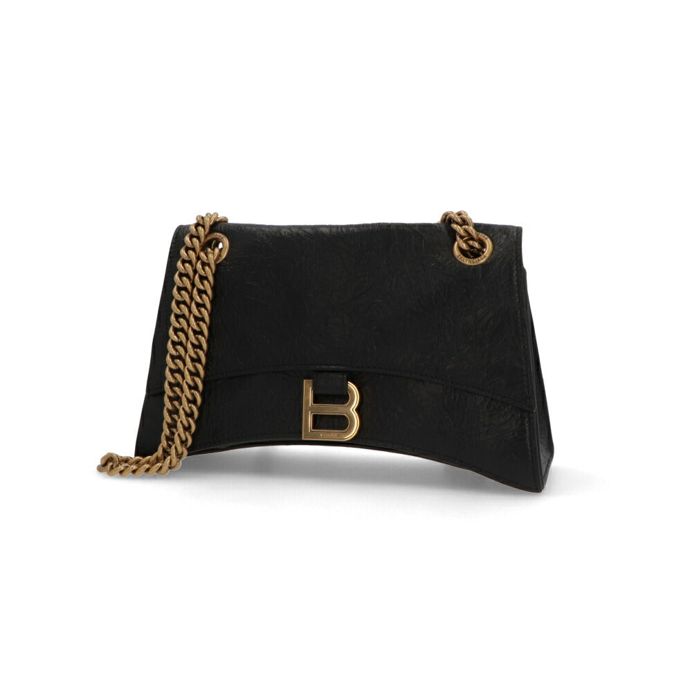 BALENCIAGA ショルダーバッグ クラッシュ ブラック チェーンショルダー ロゴ 781920 210IT
