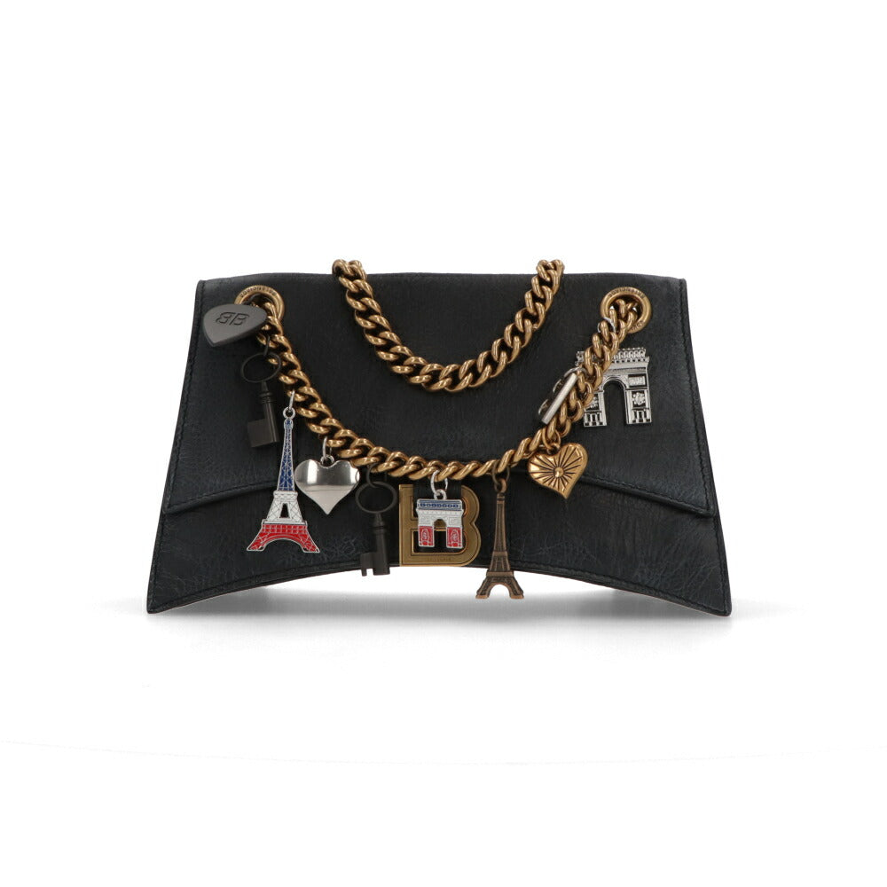 BALENCIAGA ショルダーバッグ ブラック チェーンショルダー ロゴ チャーム付き 781920 2AA6W