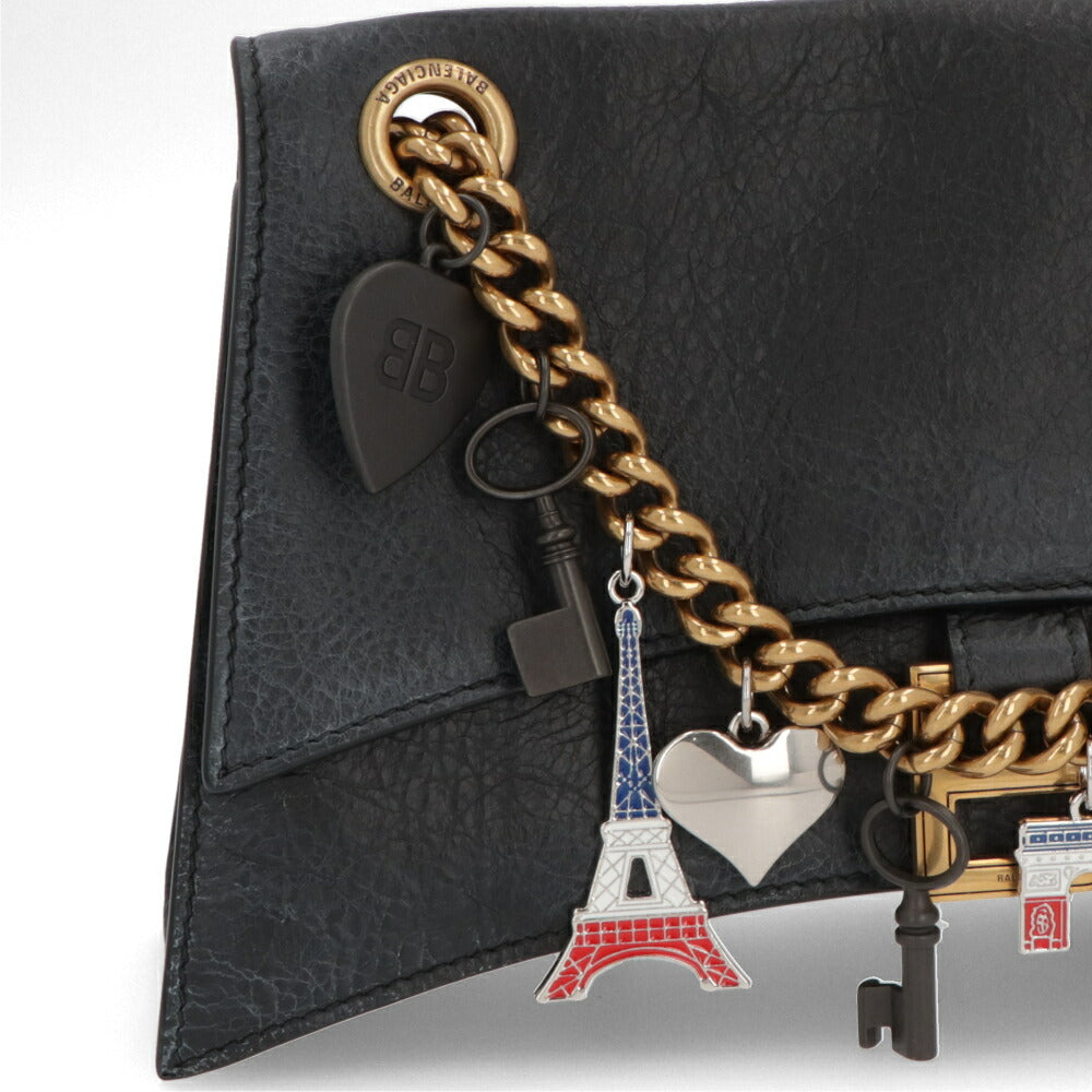 BALENCIAGA バレンシアガ ショルダーバッグ ブラック チェーンショルダー ロゴ チャーム付き 781920 2AA6W