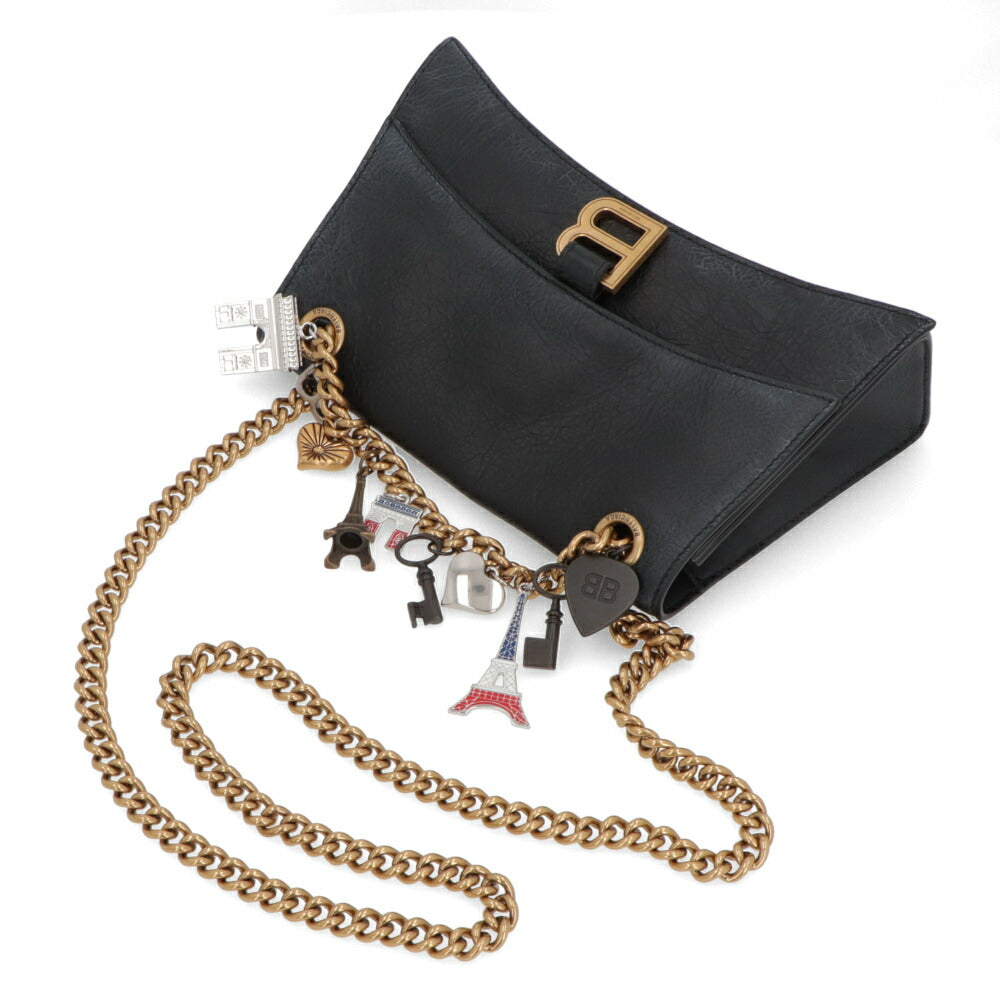 BALENCIAGA バレンシアガ ショルダーバッグ ブラック チェーンショルダー ロゴ チャーム付き 781920 2AA6W