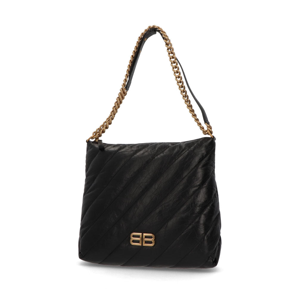 BALENCIAGA ショルダーバッグ ブラック チェーンショルダー ロゴ キルティング 781920 210J1