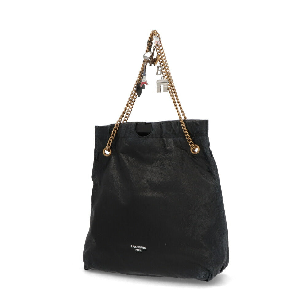BALENCIAGA ショルダーバッグ ブラック チェーンバッグ ロゴ チャーム付き 742941 2AA6W 1000