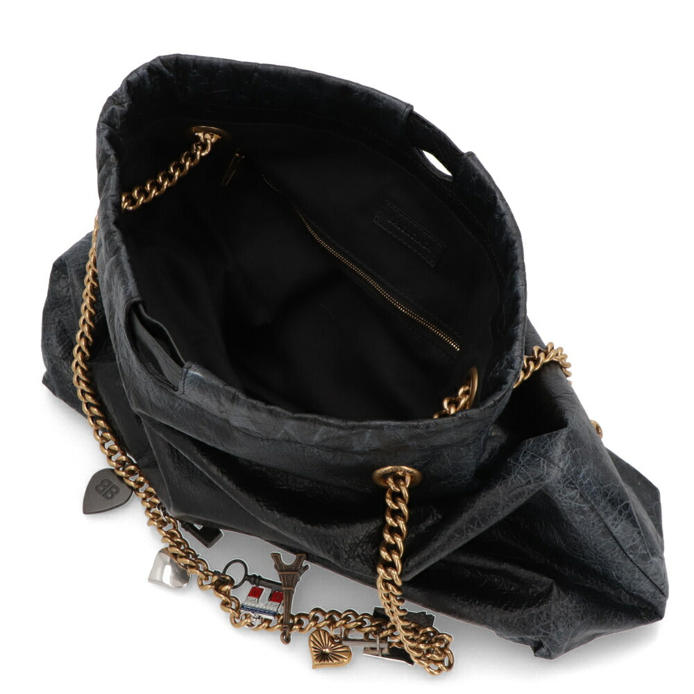 BALENCIAGA バレンシアガ ショルダーバッグ ブラック チェーンバッグ ロゴ チャーム付き 742941 2AA6W 1000