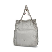 BALENCIAGA バレンシアガ トートバッグ クラッシュレザーミディアムトートバッグ シルバー チェーンバッグ ロゴ チャーム付き 742941 2AA9Q 8110