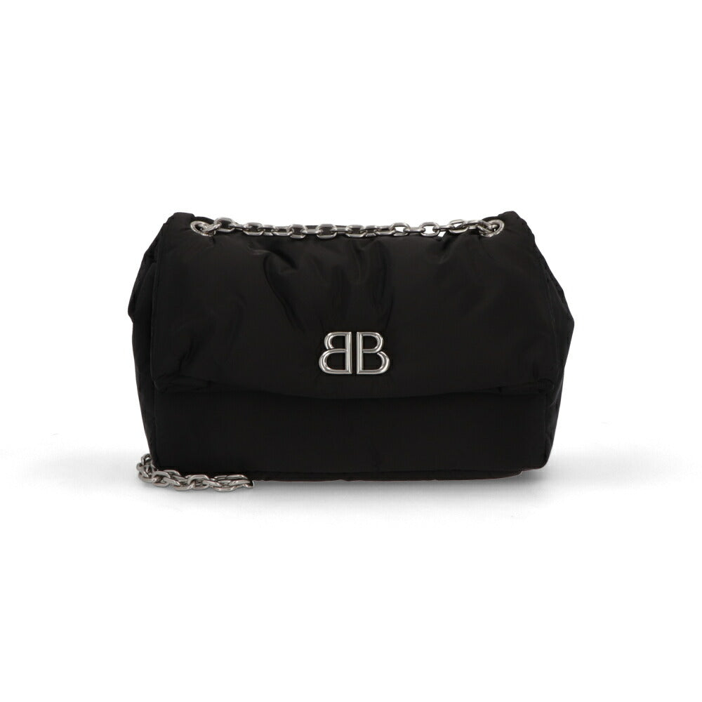 BALENCIAGA ショルダーバッグ MONACO M モナコ ブラック チェーンショルダー ロゴ 765945 2AA6C 1000