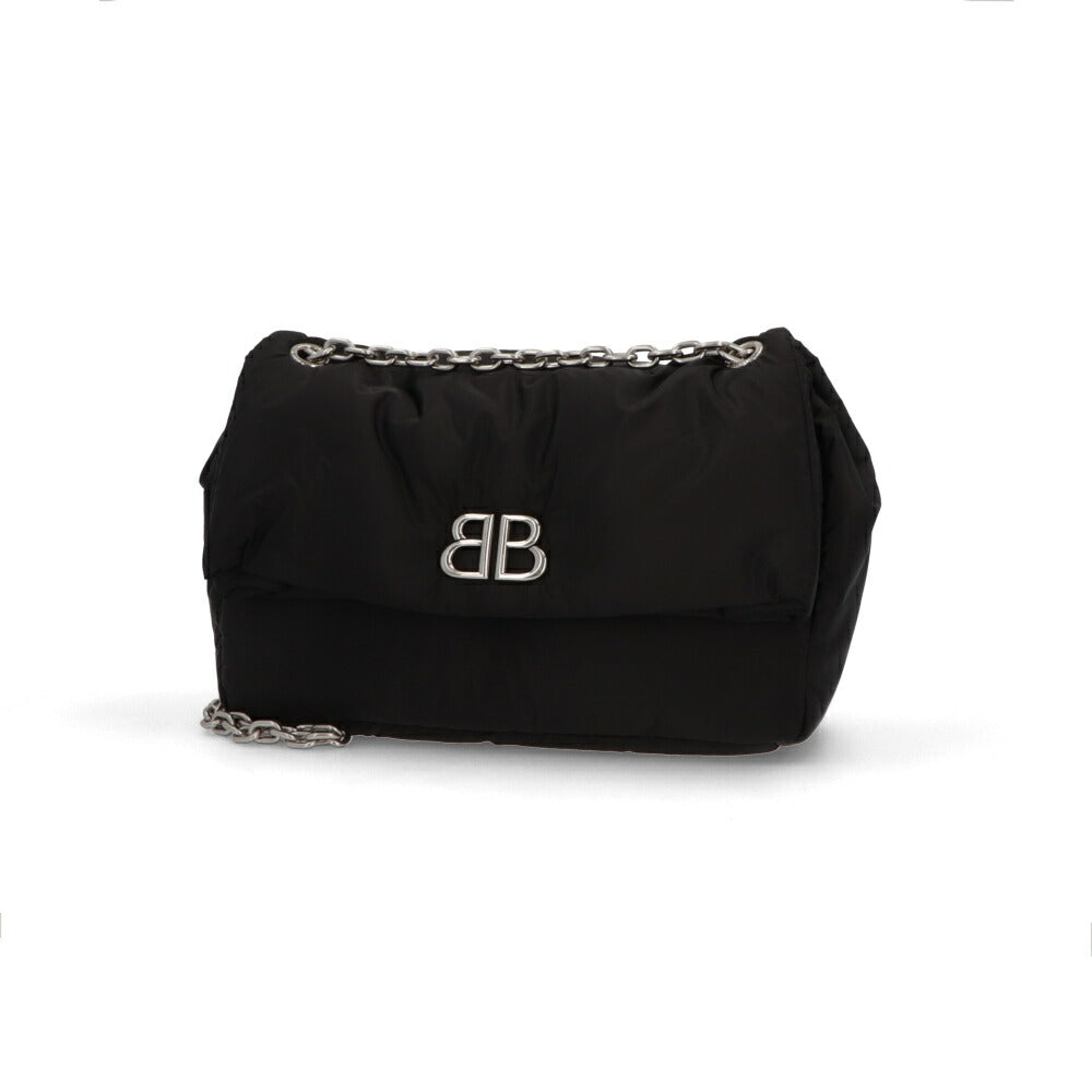 BALENCIAGA ショルダーバッグ MONACO M モナコ ブラック チェーンショルダー ロゴ 765945 2AA6C 1000