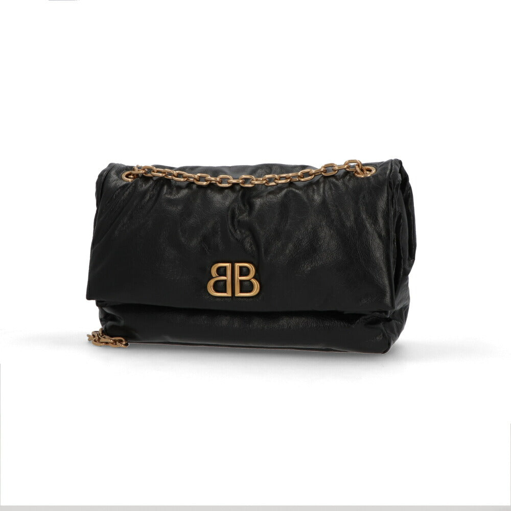 BALENCIAGA ショルダーバッグ MONACO M モナコ ブラック チェーンショルダー ロゴ 765945 2AAR8 1000