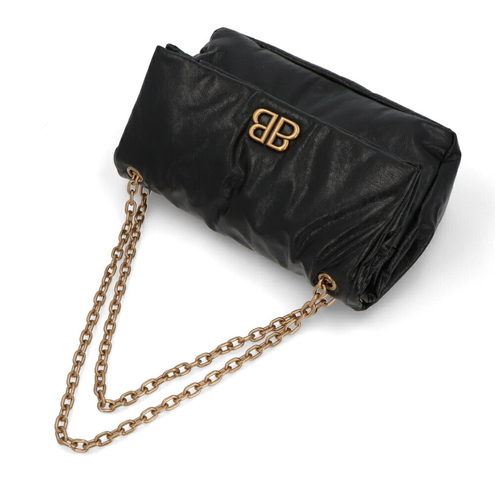BALENCIAGA バレンシアガ ショルダーバッグ MONACO M モナコ ブラック チェーンショルダー ロゴ 765945 2AAR8 1000