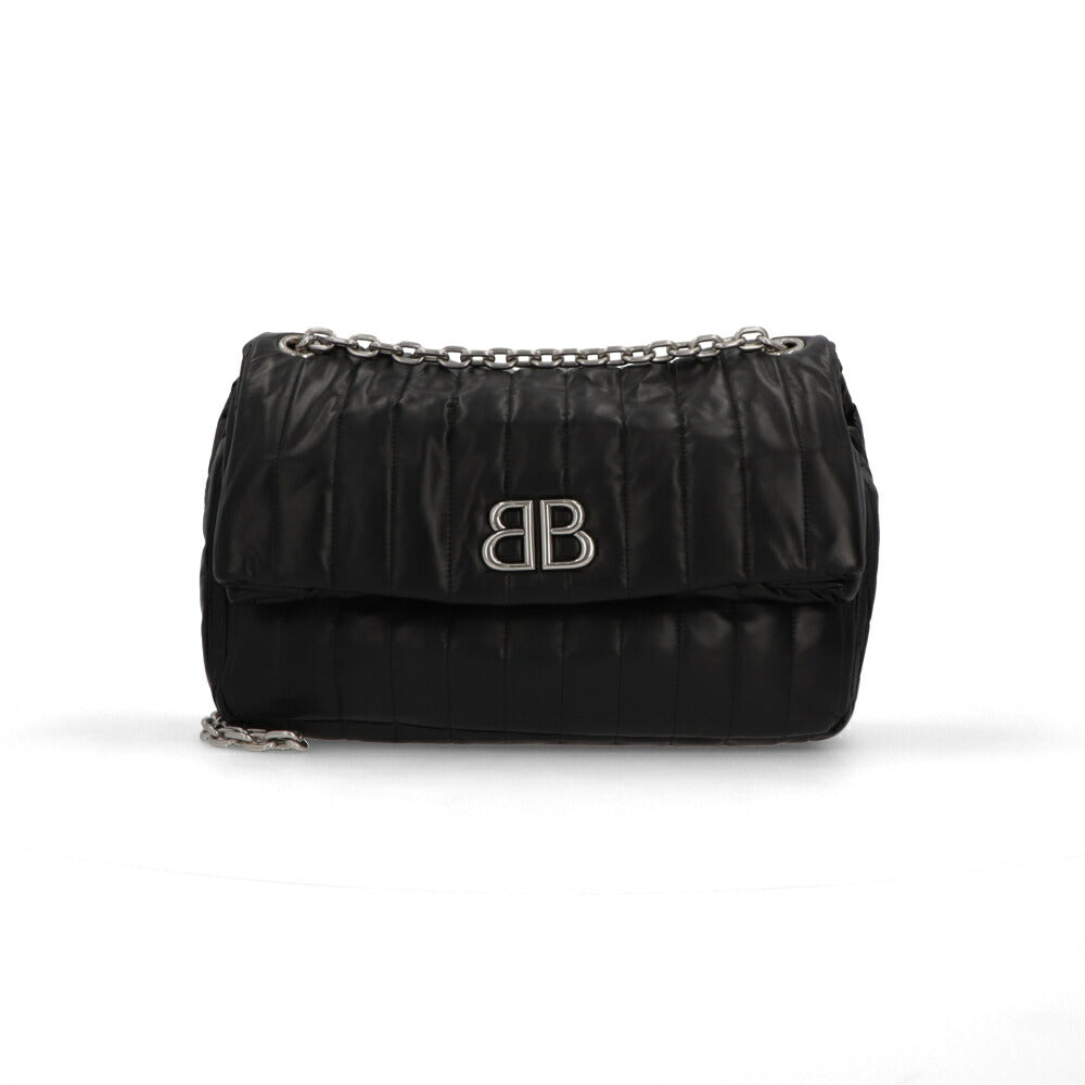 BALENCIAGA ショルダーバッグ MONACO M モナコ ブラック チェーンショルダー ロゴ 765945 2AASE 1000