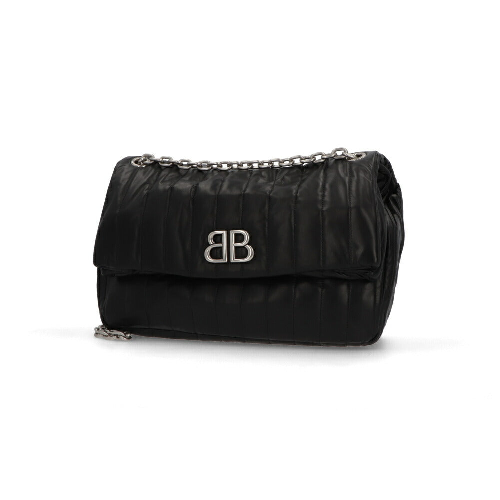 BALENCIAGA ショルダーバッグ MONACO M モナコ ブラック チェーンショルダー ロゴ 765945 2AASE 1000
