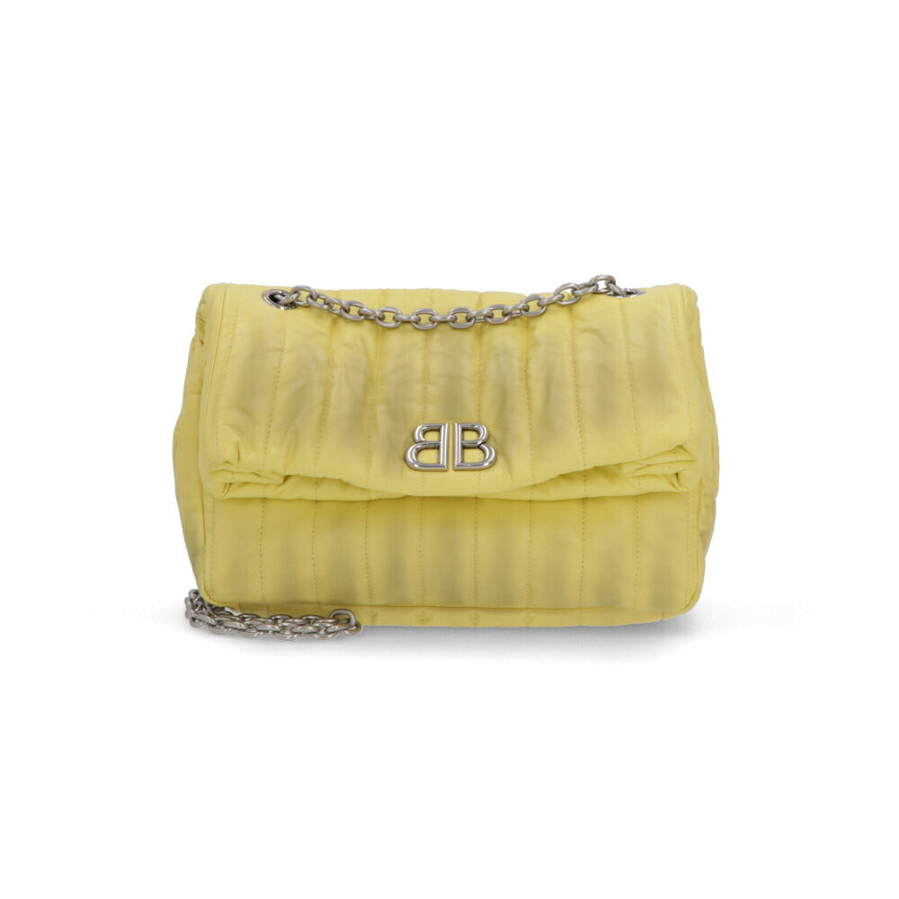 BALENCIAGA ショルダーバッグ MONACO S モナコ  イエロー チェーンショルダー ロゴ 765966 2AA1I 3504