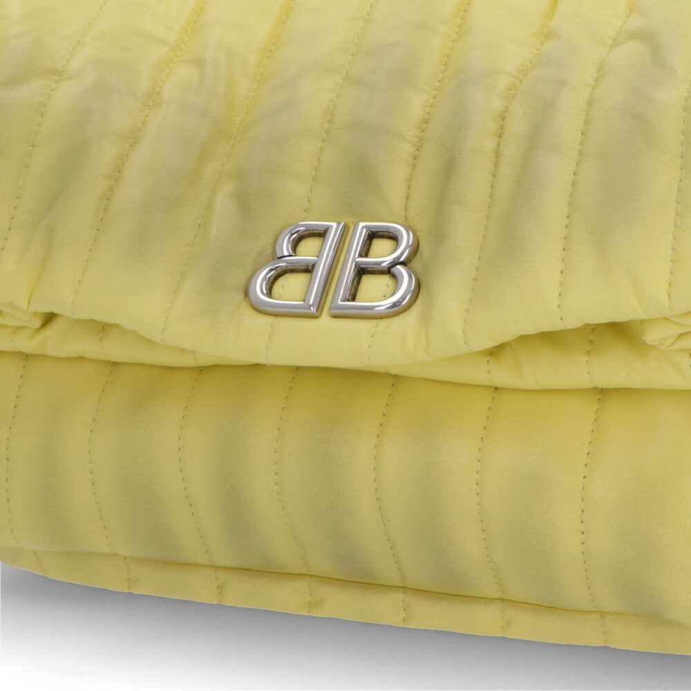 BALENCIAGA バレンシアガ ショルダーバッグ MONACO S モナコ  イエロー チェーンショルダー ロゴ 765966 2AA1I 3504