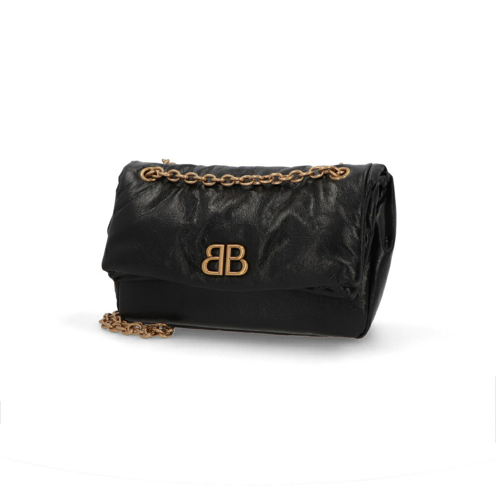 BALENCIAGA ショルダーバッグ MONACO S モナコ ブラック チェーンショルダー ロゴ 765966 2AAR8 1000