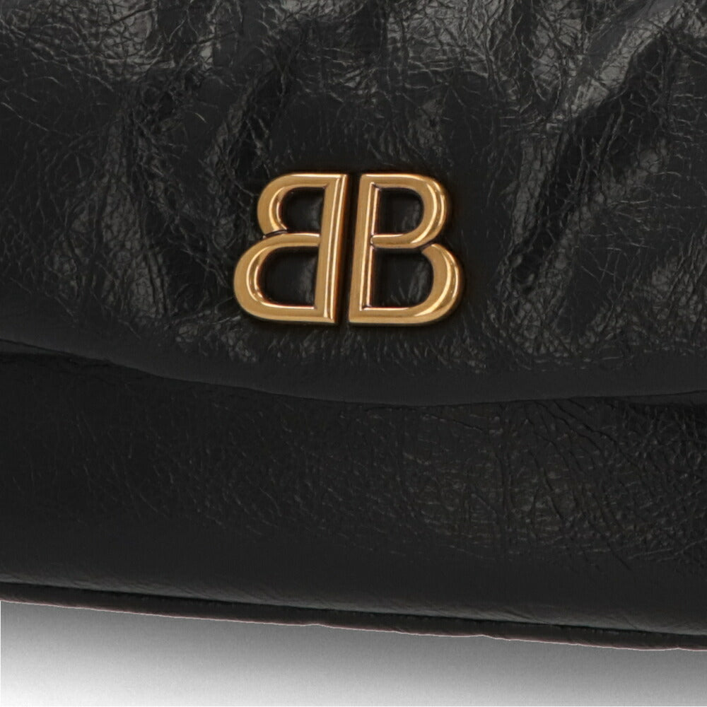 BALENCIAGA バレンシアガ ショルダーバッグ MONACO S モナコ ブラック チェーンショルダー ロゴ 765966 2AAR8 1000