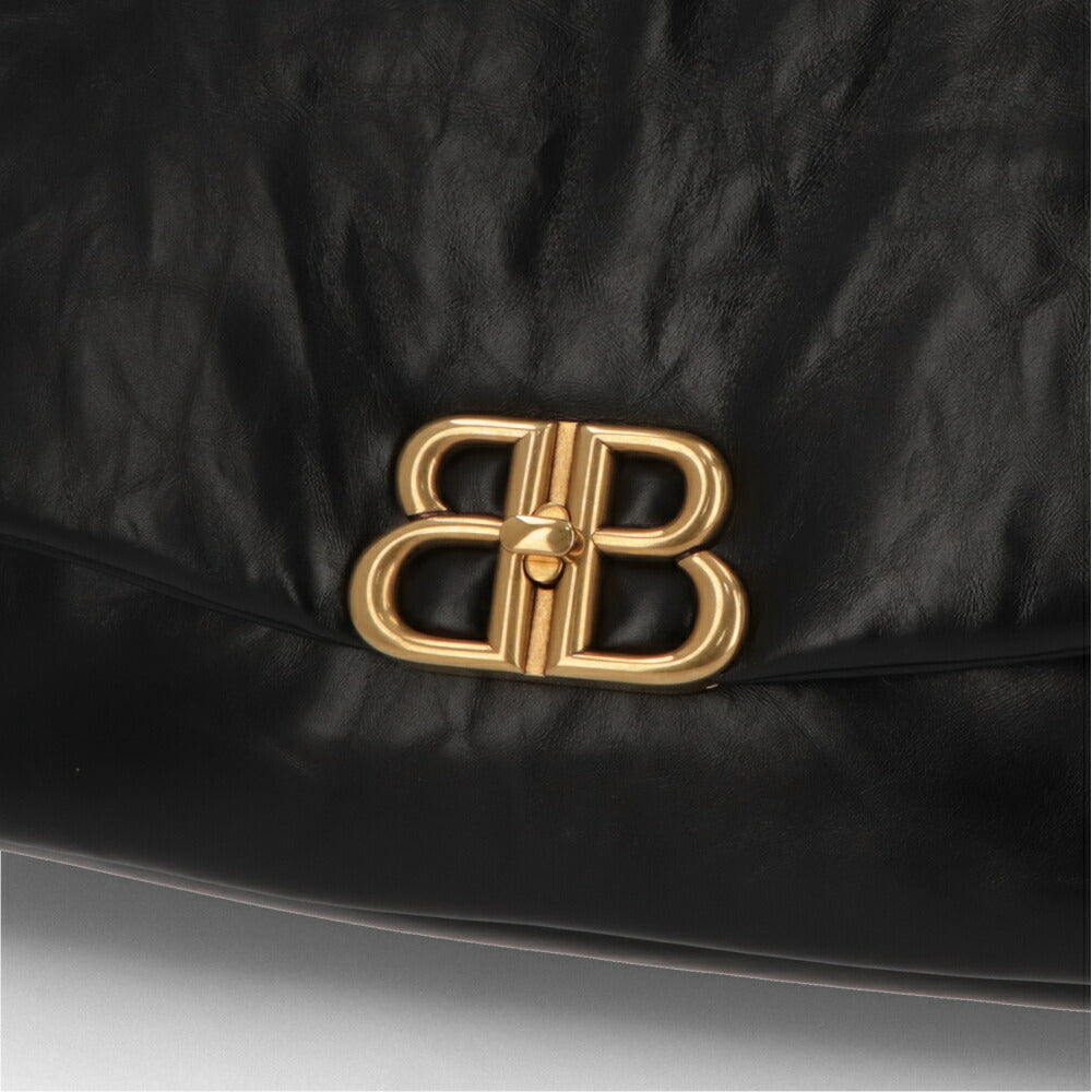 BALENCIAGA ショルダーバッグ Monaco Medium Sling Bag ブラック ロゴ 肩掛けバッグ 787902 2AA41 1000