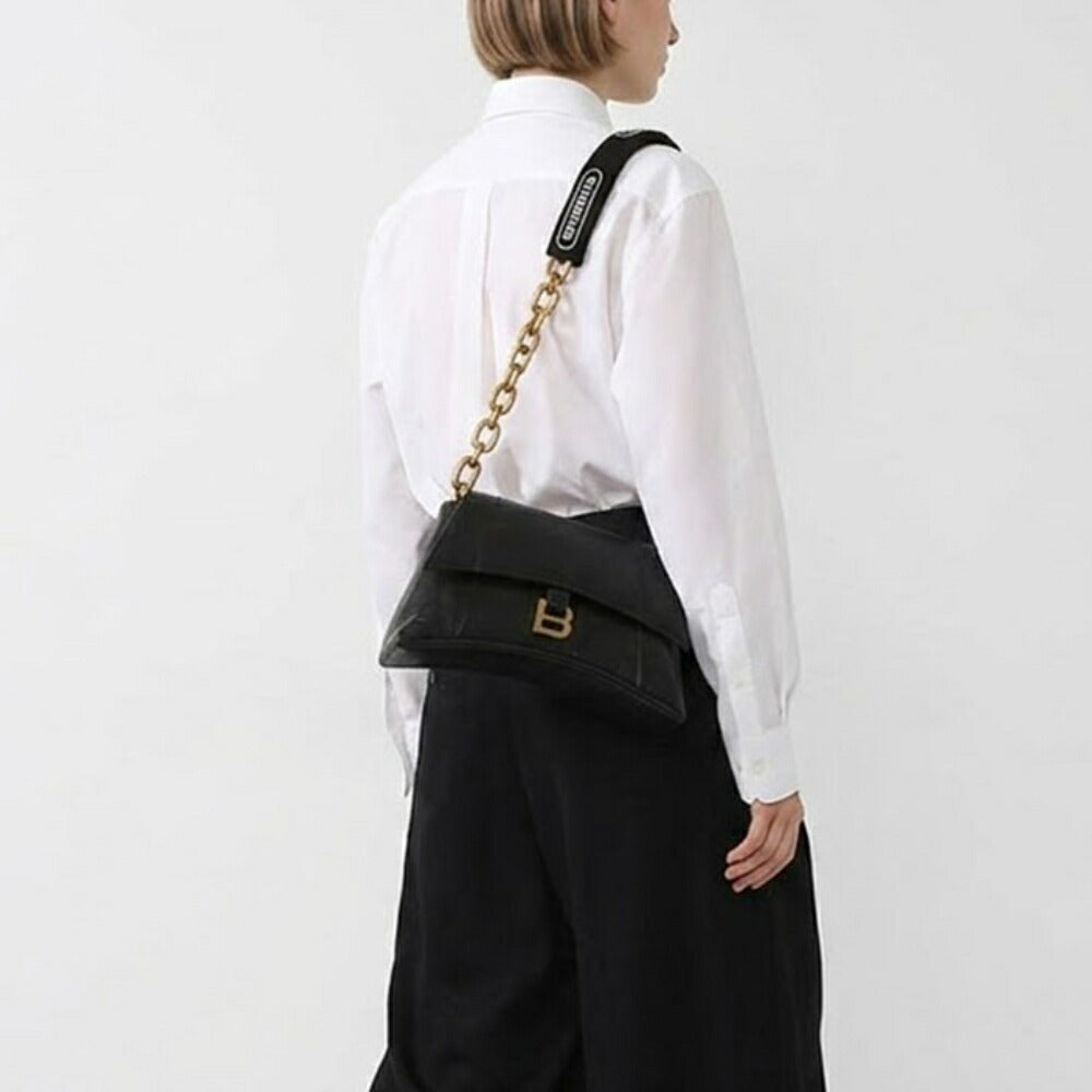 BALENCIAGA バレンシアガ レディース バッグ ショルダーバッグ ブラック レザー ダウンタウン クロスボディバッグ 689058 1I7BM
