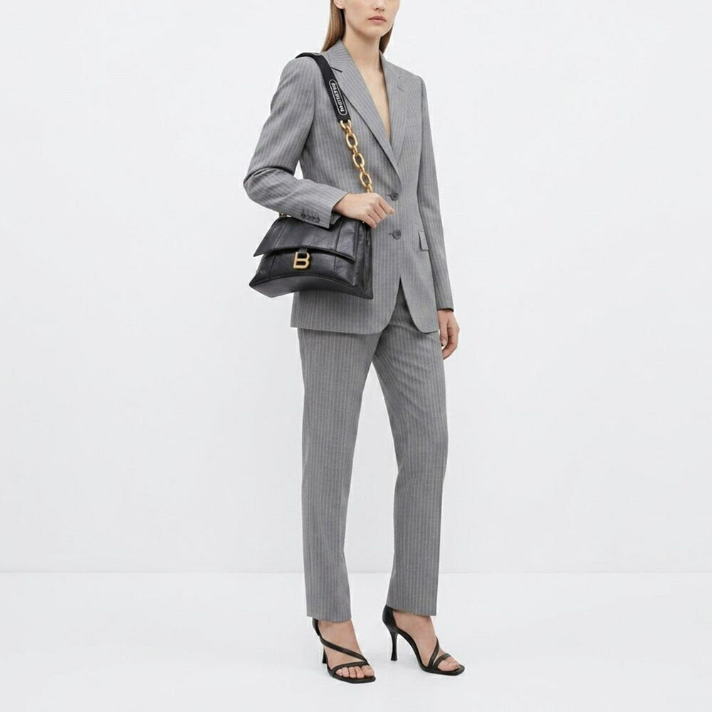 BALENCIAGA バレンシアガ レディース バッグ ショルダーバッグ ブラック レザー ダウンタウン クロスボディバッグ 689058 1I7BM